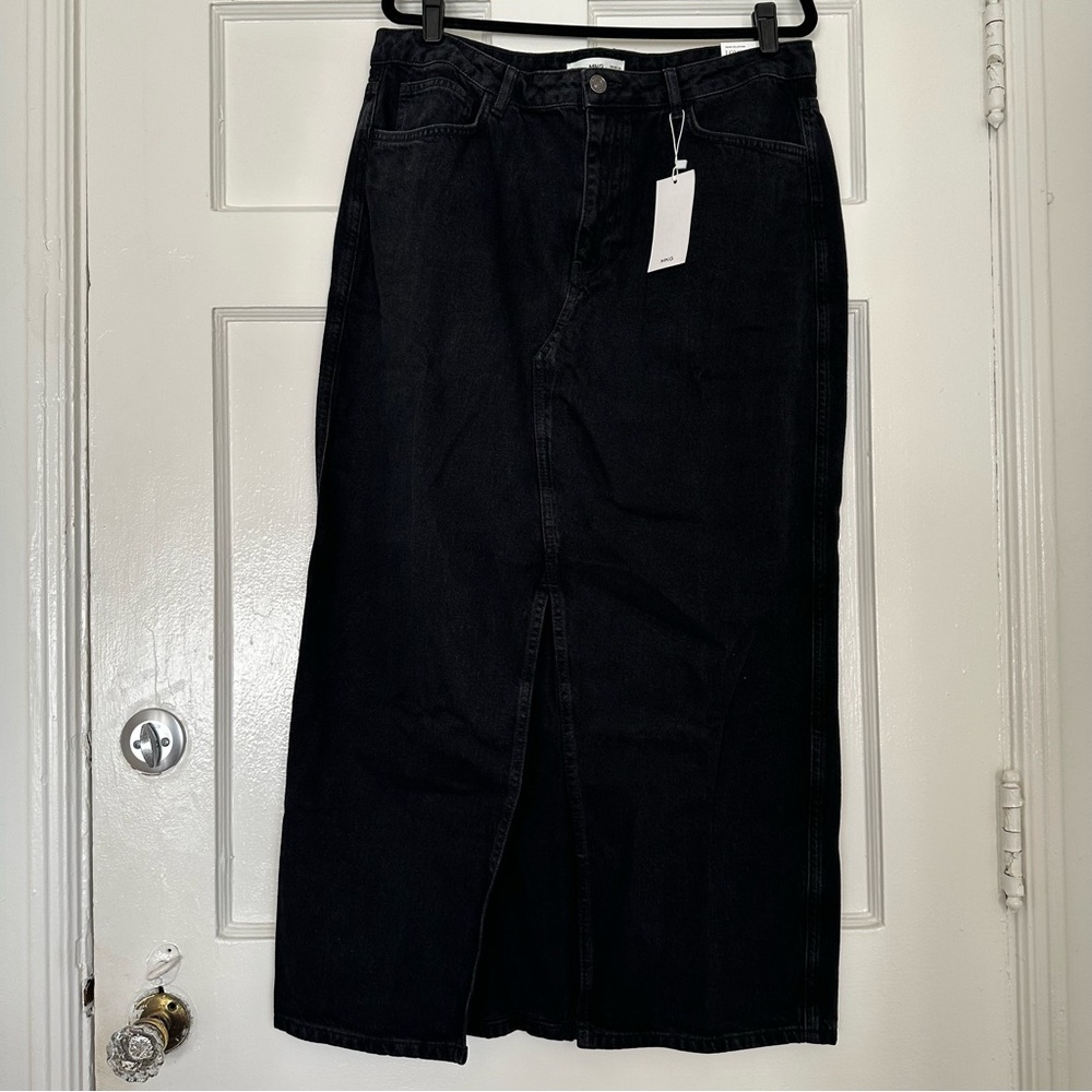 MANGO // denim maxi skirt